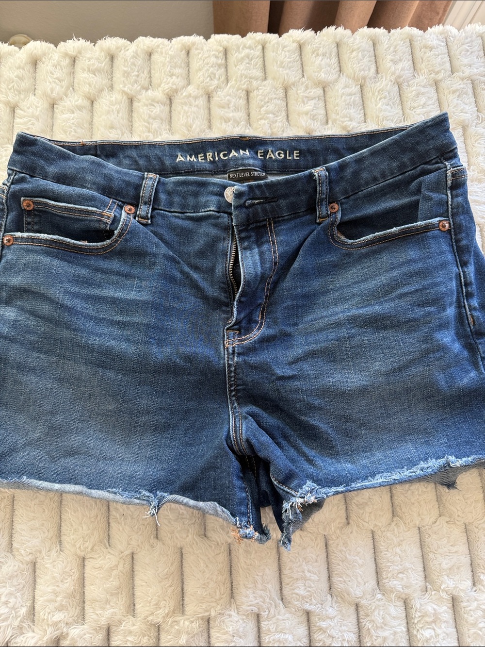 American Eagle Outfitters Dark Blue Denim Cutoff Shorts